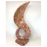 Abstract Pink Marble Sculpture.