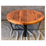 Living Spaces Wood And Metal Coffee Table. See Lots 18297 And 18298 For Companion Pieces.