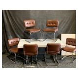 Mid Century Danish Dining Table With Set Of Six Chairs.