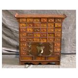 Chinese Apothecary Chest With Brass Drawer Pulls And Butterfly Hinges.