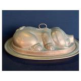 Copper Bottega Del Rame Covered Pig Serving Dish.