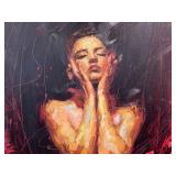 Henry Asencio Signed Mixed Media Art On Canvas Titled Beholding. Limited Edition No. 56/195. Includes Coa.