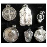 Collection of Antique Silver Religious Pendants