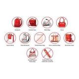 No Bags Allowed. We will have shopping bags for customers.