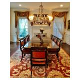 Louis XV Bakers Mahogany Flame Stately Home Collection Dining Room Table & 10 Chairs 118” W, 48” D, 