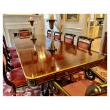 Louis XV Bakers Mahogany Flame Stately Home Collection Dining Room Table & 10 Chairs 118” W, 48” D, 