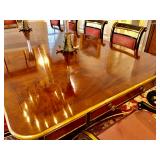 Louis XV Bakers Mahogany Flame Stately Home Collection Dining Room Table & 10 Chairs 118” W, 48” D, 