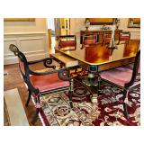 Louis XV Bakers Mahogany Flame Stately Home Collection Dining Room Table & 10 Chairs 118” W, 48” D, 