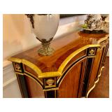 Louis XV Bakers Mahogany Flame Stately Home Collection Sideboard. Rare Regency Rosewood, Giltwood Co