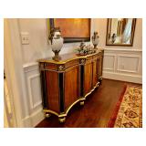 Louis XV Bakers Mahogany Flame Stately Home Collection Sideboard. Rare Regency Rosewood, Giltwood Co