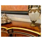 Louis XV Bakers Mahogany Flame Stately Home Collection Sideboard. Rare Regency Rosewood, Giltwood Co