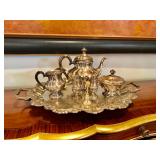 Sterling Silver Tea Set, tray is plated. $1,200 ( Firm Price) 