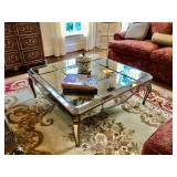 Custome Made Coffee Table 45" W, 17 3/4" H. (Small Crack on Side) $800