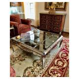 Custome Made Coffee Table 45" W, 17 3/4" H. (Small Crack on Side) $800