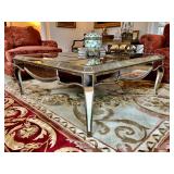 Custome Made Coffee Table 45" W, 17 3/4" H. (Small Crack on Side) $800