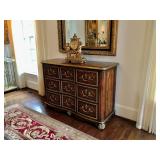 Colony House 9 Drawer Inlay Gold Lion Head Chest 52 1/4" W, 26 1/2" H, 20" D.  $2,300 