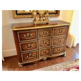 Colony House 9 Drawer Inlay Gold Lion Head Chest 52 1/4" W, 26 1/2" H, 20" D.  $2,300 