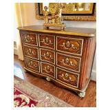 Colony House 9 Drawer Inlay Gold Lion Head Chest 52 1/4" W, 26 1/2" H, 20" D.  $2,300 