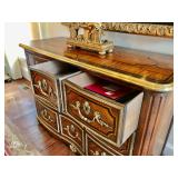 Colony House 9 Drawer Inlay Gold Lion Head Chest 52 1/4" W, 26 1/2" H, 20" D.  $2,300 