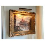 R. Jasmin French Impressionist Venice Scene Oil Painting 29" H, 33 W. $800