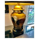 Gold Hand Painted Desk lamp 27" H. $100