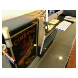 Modern Black Lacquer & Glass Top Office Desk 79" W, 33" D, 29" H, $300