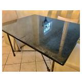 Marble Top Kitchen Table with Iron Base 51 1/2" W, 42 1/4" D, 30 1/4" H. $650