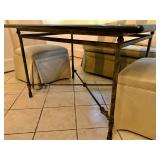 Marble Top Kitchen Table with Iron Base 51 1/2" W, 42 1/4" D, 30 1/4" H. $650