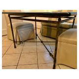 Marble Top Kitchen Table with Iron Base 51 1/2" W, 42 1/4" D, 30 1/4" H. $650