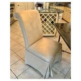 Design Center Silk Upholstered Chair 40 1/2" H, 21" D, 22" W. $300