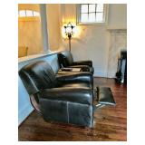 Bradington Young Leather Reclining Chairs 36 1/4" H, 40" W, 30 1/2" D. $150 Each