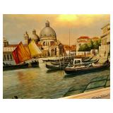 J. Roberto Venetian Oil Painting 45 1/2” W, 34” H. $1,400.  