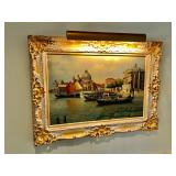 J. Roberto Venetian Oil Painting 45 1/2” W, 34” H. $1,400.  