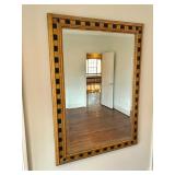 Gold & Black Wood Mirror 30” W, 42” H. By Carolina Mirror Company. $300 