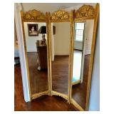 Gilded Mirror Screen 78” H, 60” W. $1,000 