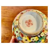 Chinese Handpainted Porcelain Bowl 8” W, 3 1/2” H