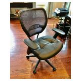 Black Leather Office Chair 40” H, 27” W, 22” D. $150 