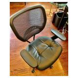 Black Leather Office Chair 40” H, 27” W, 22” D. $150 