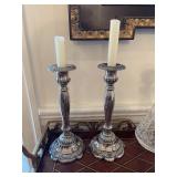 Neiman Marcus Silver Plated Candle Sticks Set of 2. 10 1/2" H. $50