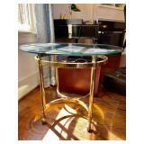 Oval Glass Table 27” W, 23” D, 22” H. $200