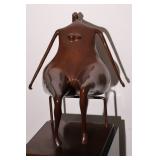 Bronze Sculpture By Abigail Varela Titled Modelo De Trabajo Sentada Mirando Luna, 1990
