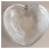 Baccarat Clear Crystal Stepped Heart-Shaped Trinket Bowl