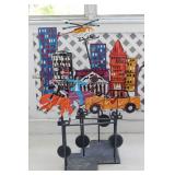 Kinetic Sculpture By Fred Prescott Titled Triple Wall St, 1987