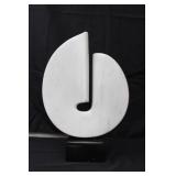 Vintage Henry Moretti Abstract, Modern White Marble Orb Sculpture Elfaus