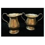 Sterling Silver Antique Open Handles Sugar Bowl & Matching Creamer