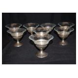 Sterling Silver Set Of 8 Pierced Vintage Sorbet Holders 