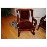 Antique Mahogany Clawfoot Parlor Set. Settee with, Matching Rocker & Chair