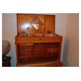 Oak Tool or Sewing Box 11-Drawer