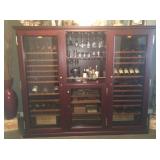 euroclave elite mahogany wood cabinet with bar and humidor  purchased from wine enthusiast