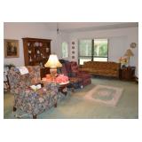 #2 OF 2 VERY NICE HIGHLAND VILLAGE ESTATE SALE ANTIQUES, CLOCKS, CHINA, CRANBERRY HOBNAIL GLASS & ++